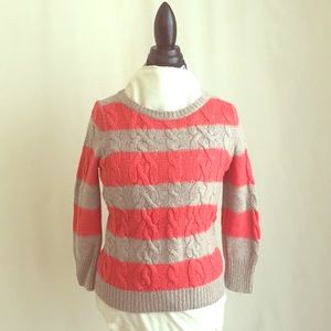 LOFT Petites Coral And Light Brown Sweater. SizeMP